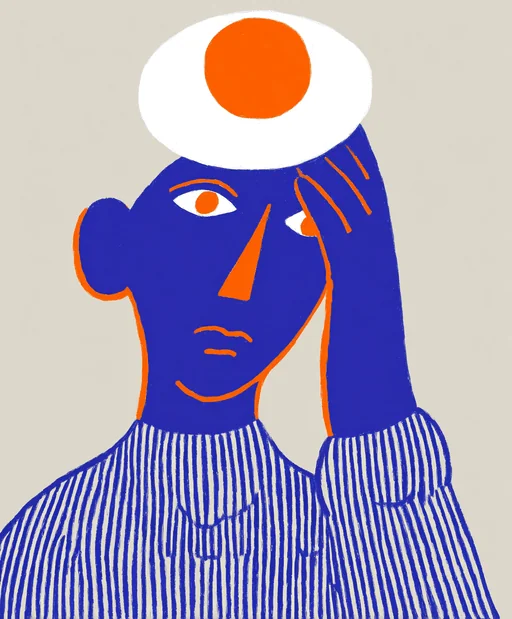 Артист на улице, балансирующий с мячом и яйцом синей тушью