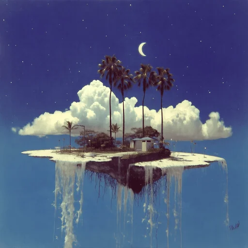 Сюрреалистический глаз-водопад в сказочном пейзаже