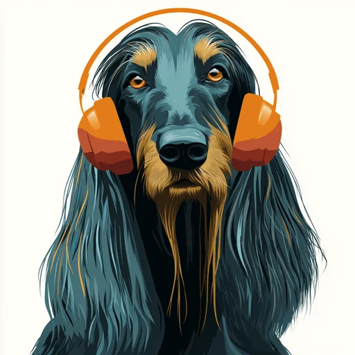 Бишон Фризе в розовых наушниках