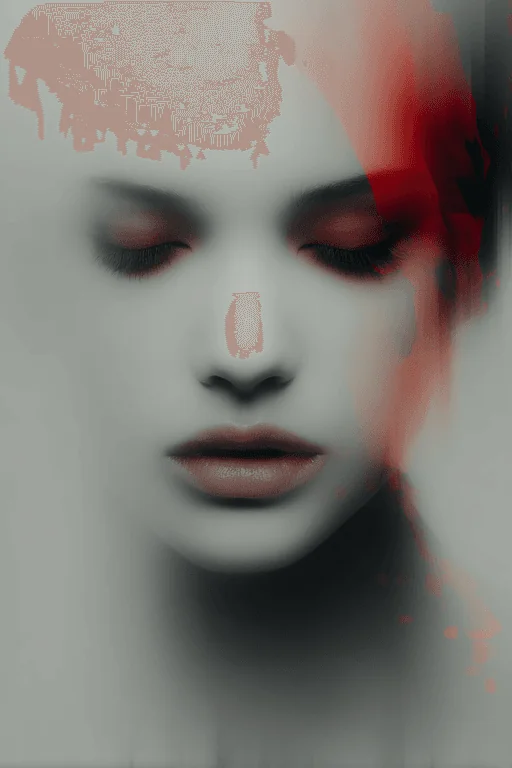 Готический сюрреалистический портрет бледного лица куклы