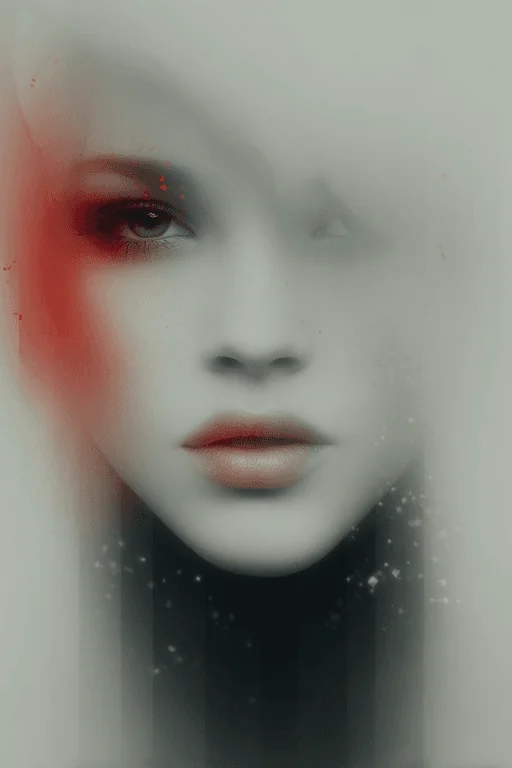 Готический сюрреалистический портрет бледного лица куклы