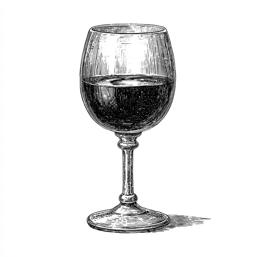 Ручной эскиз бокала для вина
