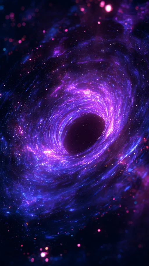 Космическая черная дыра с неоновым светом